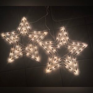 Vintage Star Window Light Silhouette Decoration Christmas Sculptures Lot of 2